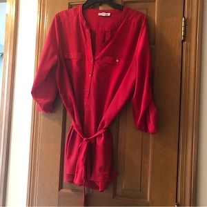 Calvin Klein - Red Tunic w/ Belt